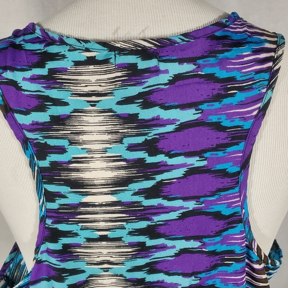 TEA Rose Tank Top Racer Blue Purple Abstract Sleeveless XXL NWT Plus Size - Picture 5 of 7